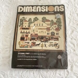 Dimensions Crewel Embroidery Kit 1980 #1177 VICTORIAN STREET New Vintage 20 x 16